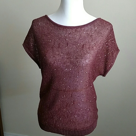 INC International Concepts Tops - Loose knit sequined top INC